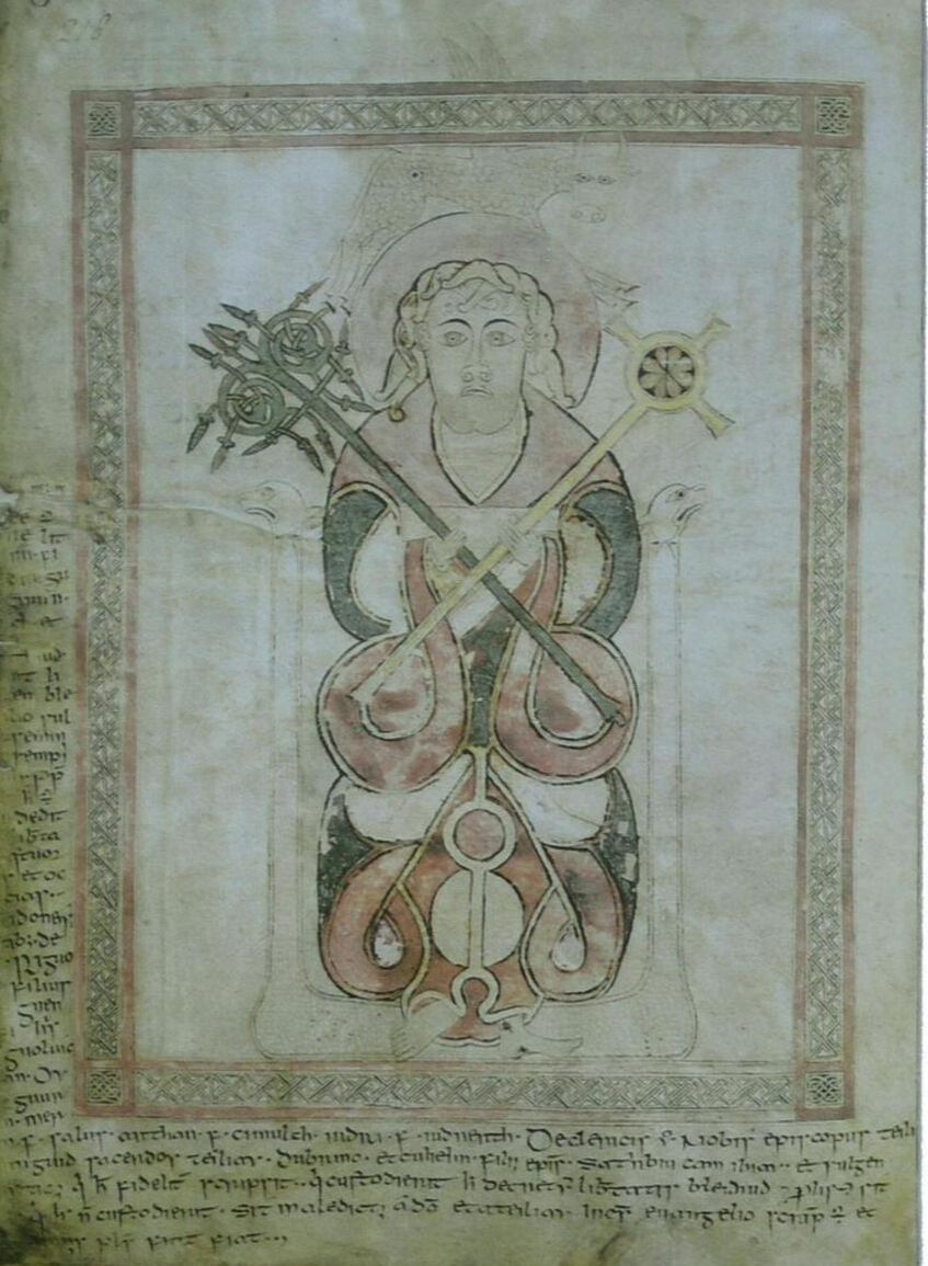 St. Luke, alias Flaithbertach, Highking of Ireland,  in the Lichfield Gospels