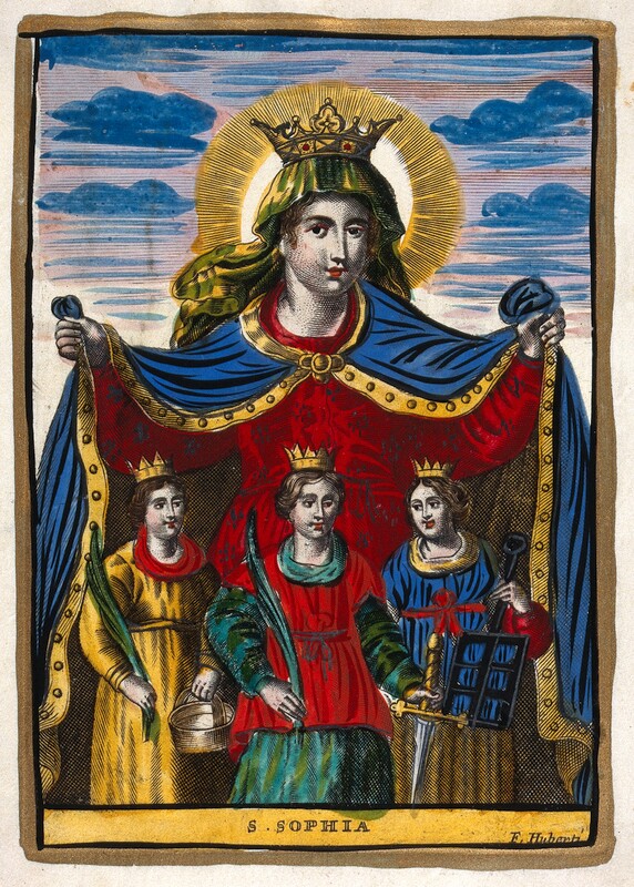 Saint Sophia engraving by F. Huberti